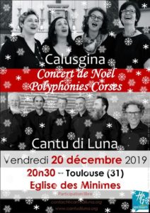 Concert de Noël à l’Église St François de Paule des Minimes (Toulouse) – 10 décembre 2019