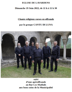 Chants religieux corses en offrande – Lavardens (32) – 19 juin 2022